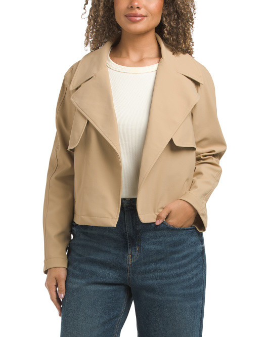 Cropped Raglan Trench Jacket | TJ Maxx