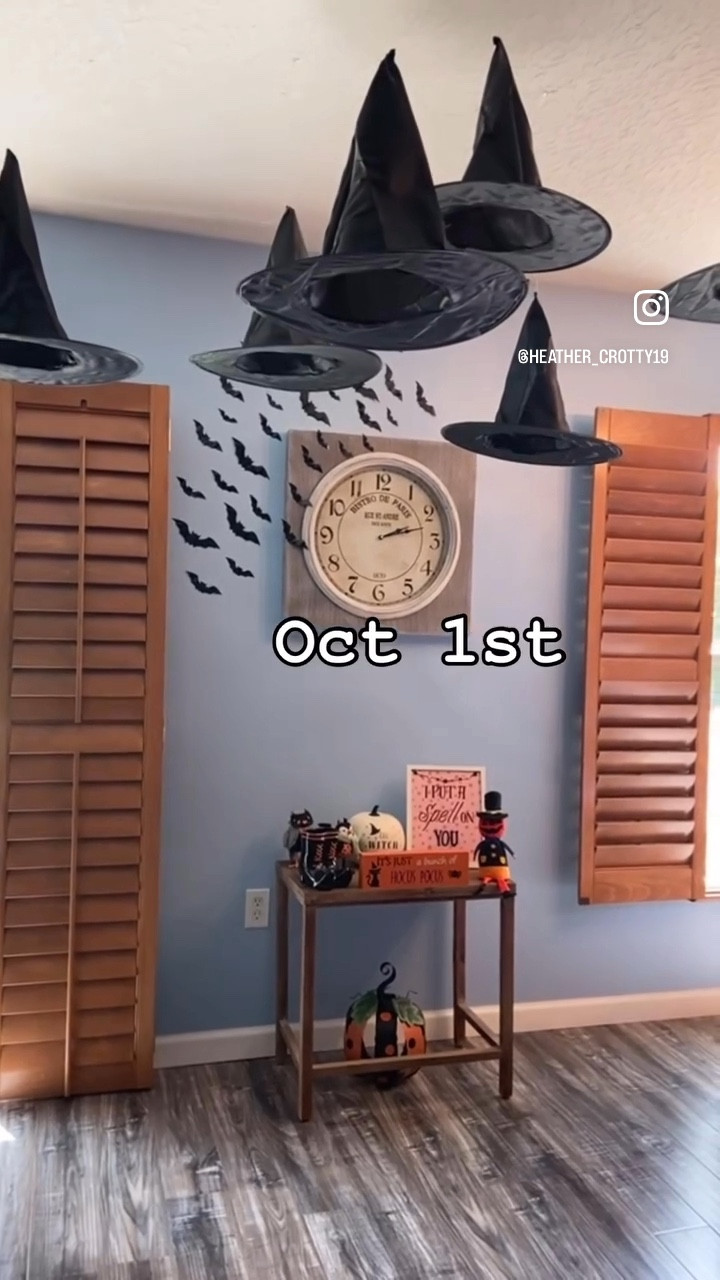 Happy October 1st 🧙‍♀️🖤 the floating witch hats 


Spooky home decor, Halloween decor, best season, spooky season 
#spookyhomedecor #spookyseason #halloweendecor #amazonfinds

#LTKSeasonal #LTKHalloween #LTKHome