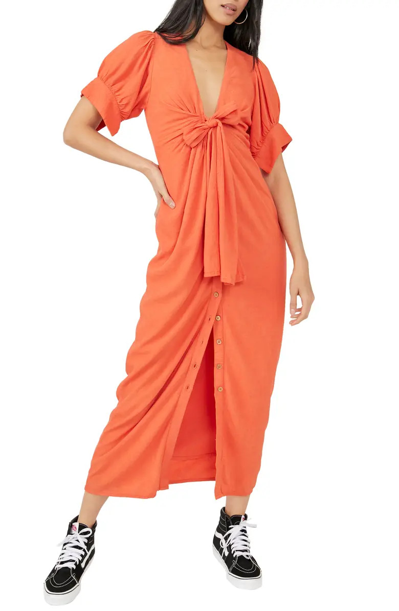 Summer Tie Front Maxi Shirtdress | Nordstrom