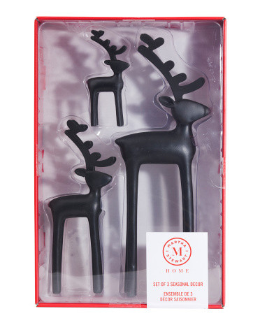 Set Of 3 Matte Reindeer | TJ Maxx