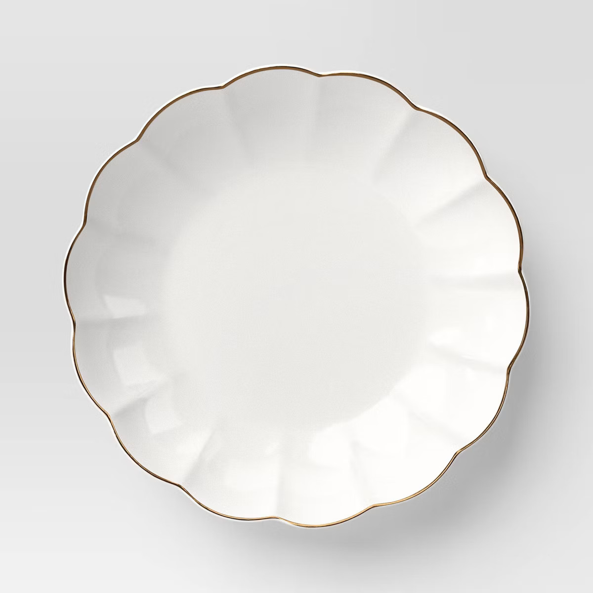33 fl oz Stoneware Scalloped Dinner Bowl Gold Rim - Threshold™ | Target