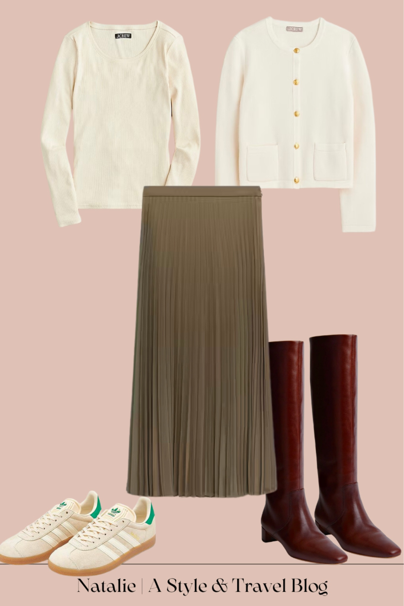 Green pleated skirt outfit idea for work or for a city vacation. Love the versatility of this color!

#LTKworkwear #LTKfindsunder100 #LTKtravel