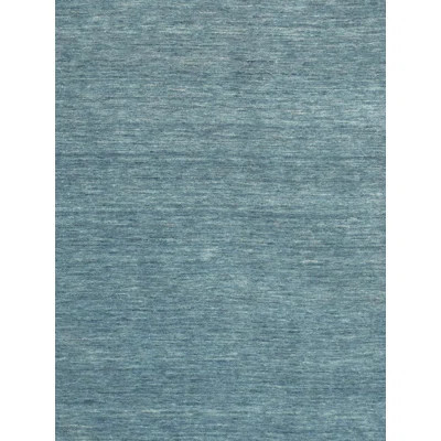 Solid Color Handmade Rectangle 4' x 6' Silk/Wool/Cotton Area Rug in Light Blue | Wayfair North America