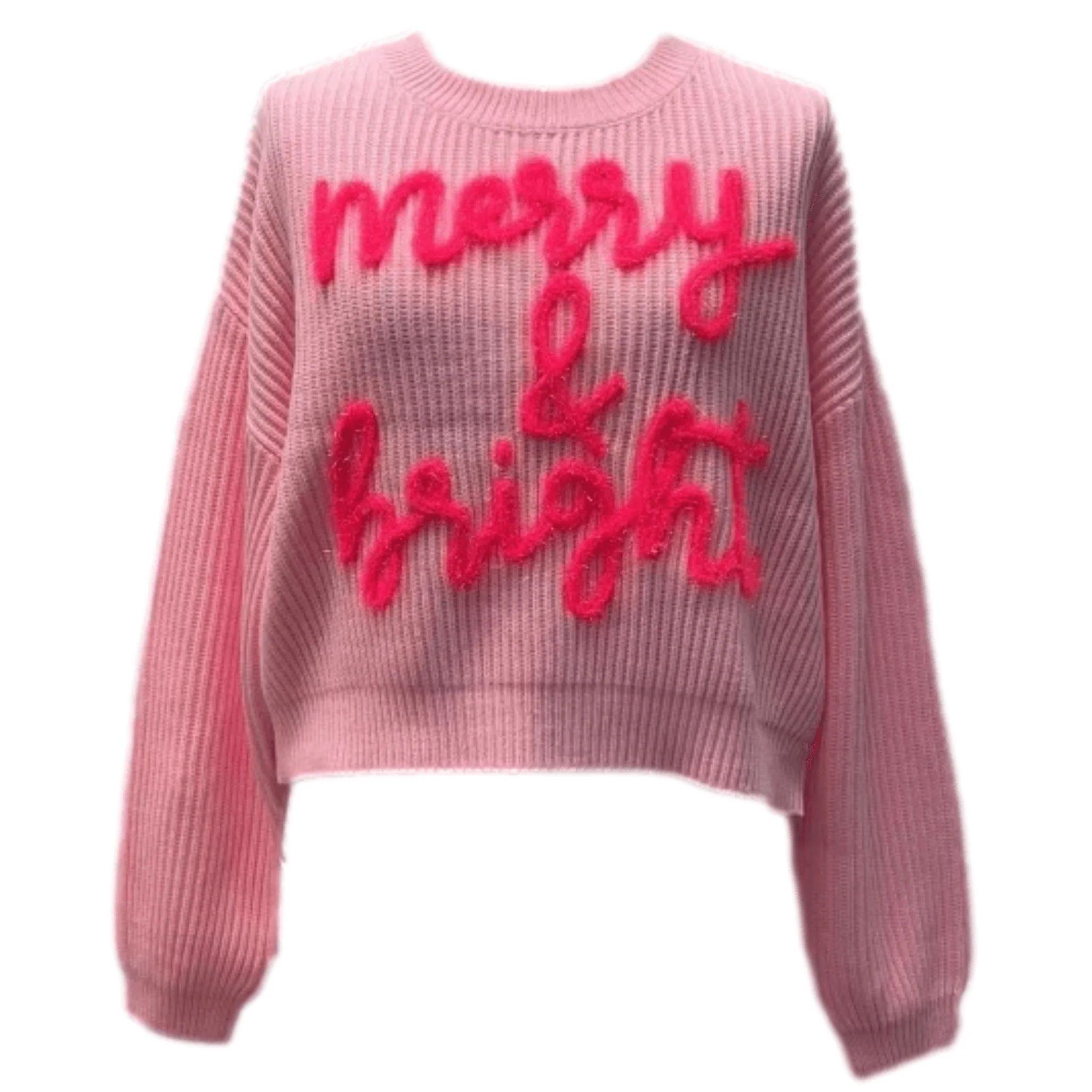 Neon Pink Merry & Bright Sweater | FairleyFancy