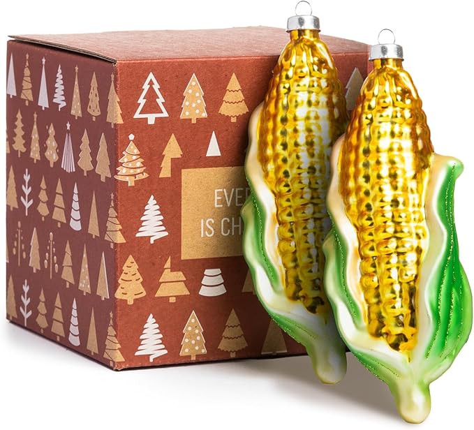 Every Day is Christmas Glass Blown Ornaments Cute Hand Made Figurines Tree Decoration, Set of 2 C... | Amazon (US)