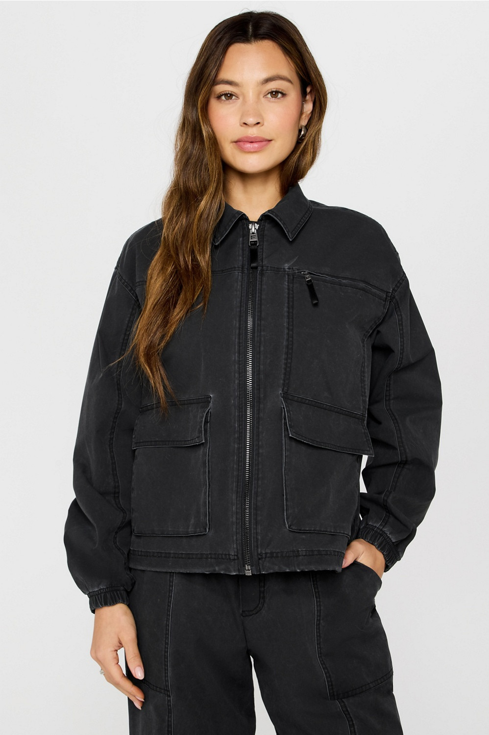 Utility Twill Cargo Jacket | Fabletics