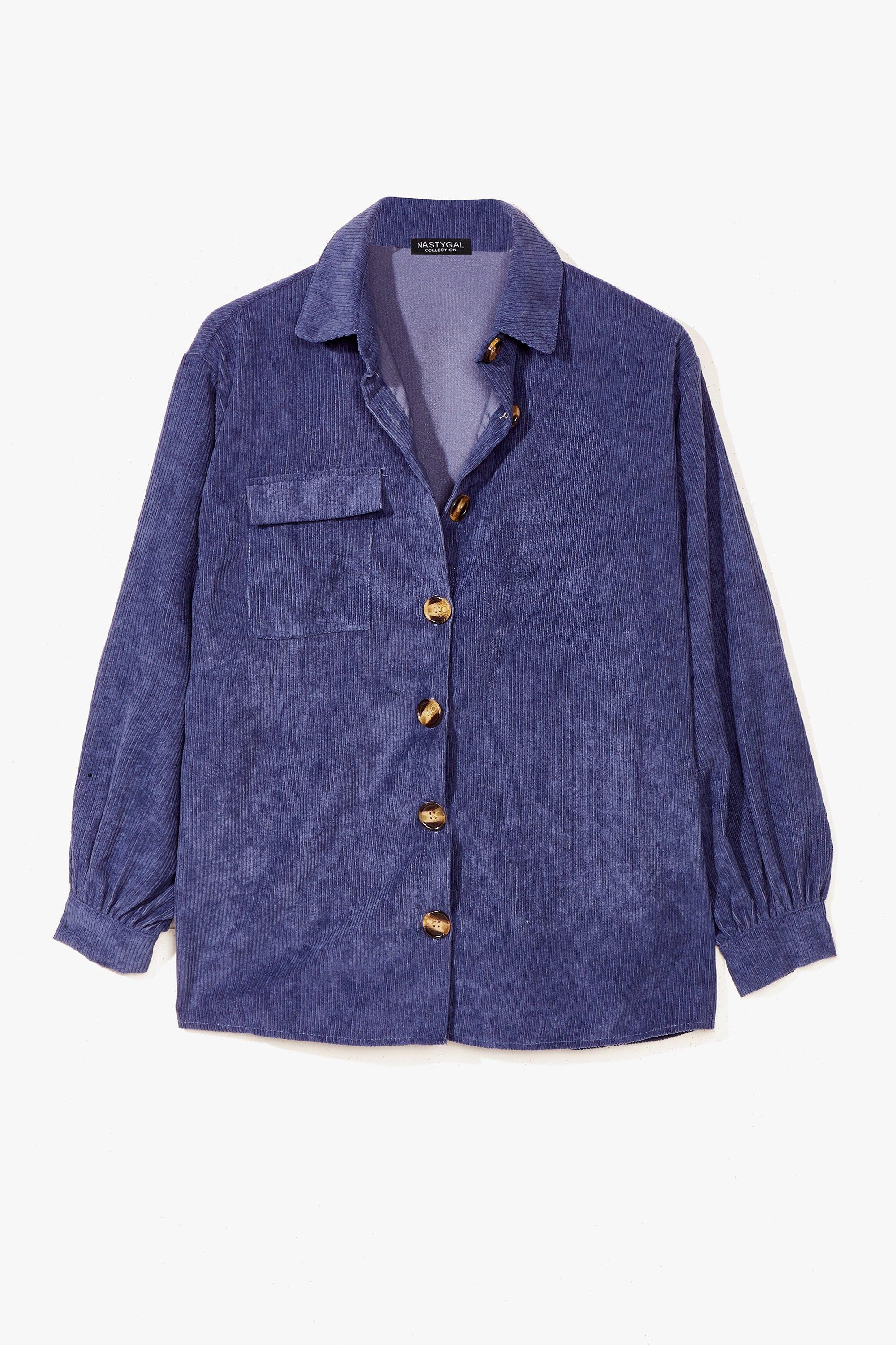 Womens Don't Texture Back Oversized Corduroy Shirt - Denim | NastyGal (US & CA)