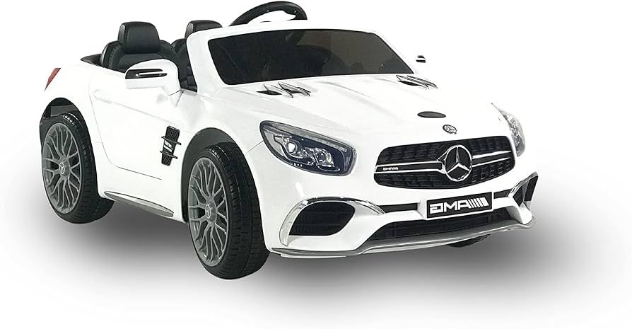 Amazon.com: First Drive Mercedes Benz SL White 12v Kids Cars - Dual Motor Electric Power Ride On ... | Amazon (US)