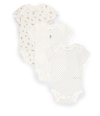 Little Me Baby Girls Newborn-9 Months Short-Sleeve Rosebud Bodysuit Three-Pack | Dillard's | Dillard's