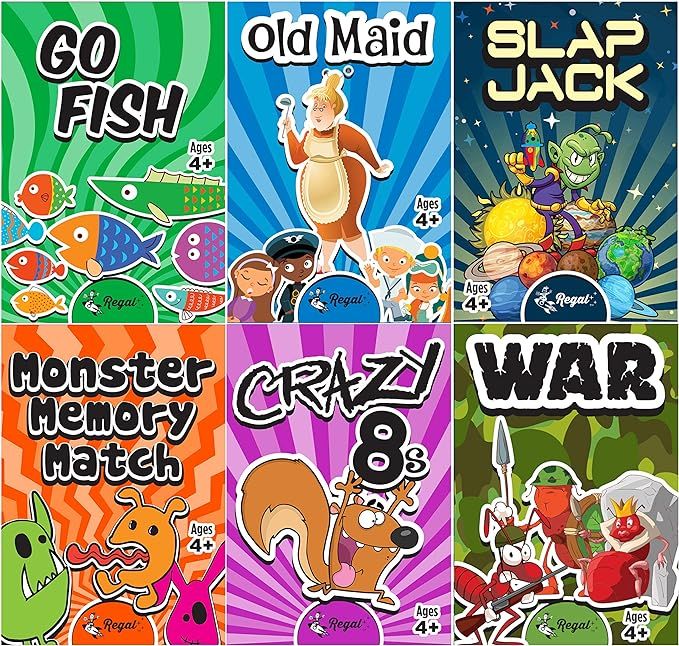 Regal Games - Kids Classic Card Games - Includes Old Maid, Go Fish, Slapjack, Crazy 8's, War, and... | Amazon (US)
