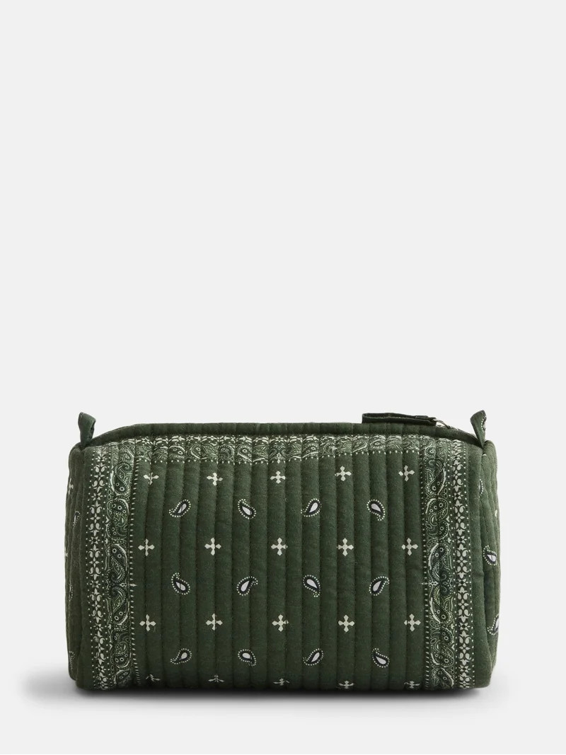 No Boundaries Quilted Pouch with Hair Scrunchie Set, 2-Piece, Women's, Olive Bandana | Walmart (US)