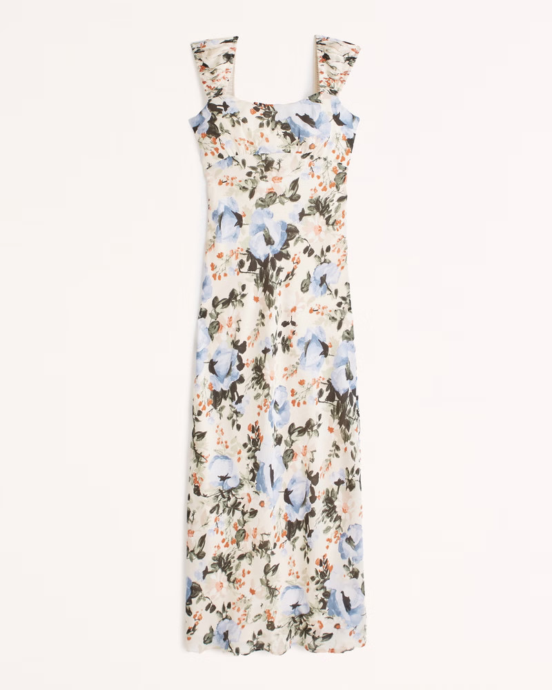 Cap Sleeve Slip Midi Dress | Abercrombie & Fitch (US)
