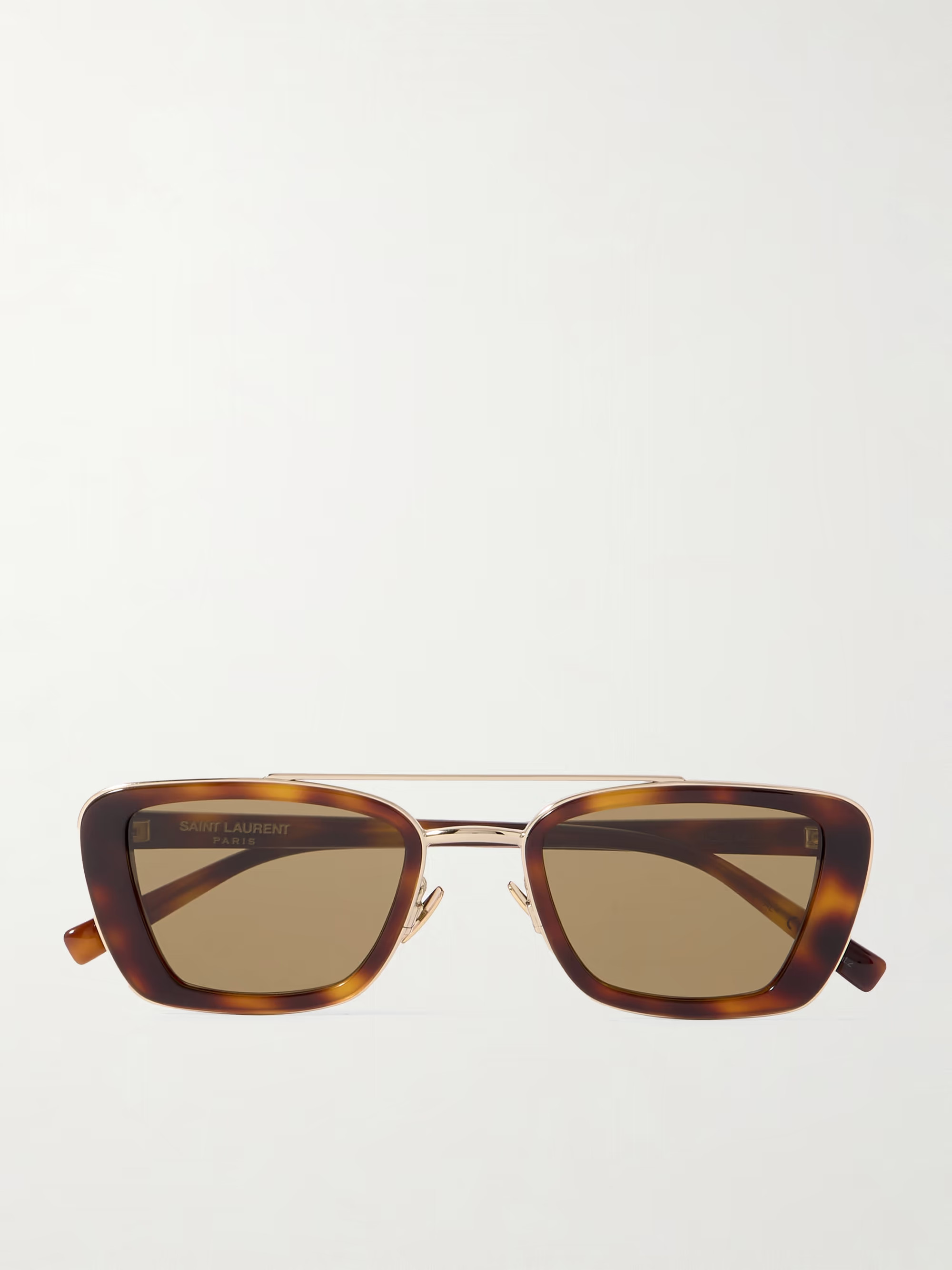 Rectangle-frame tortoiseshell acetate and gold-tone sunglasses | NET-A-PORTER APAC