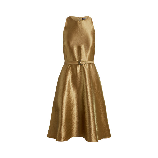 Metallic Twill Belted Cocktail Dress | Ralph Lauren (UK)
