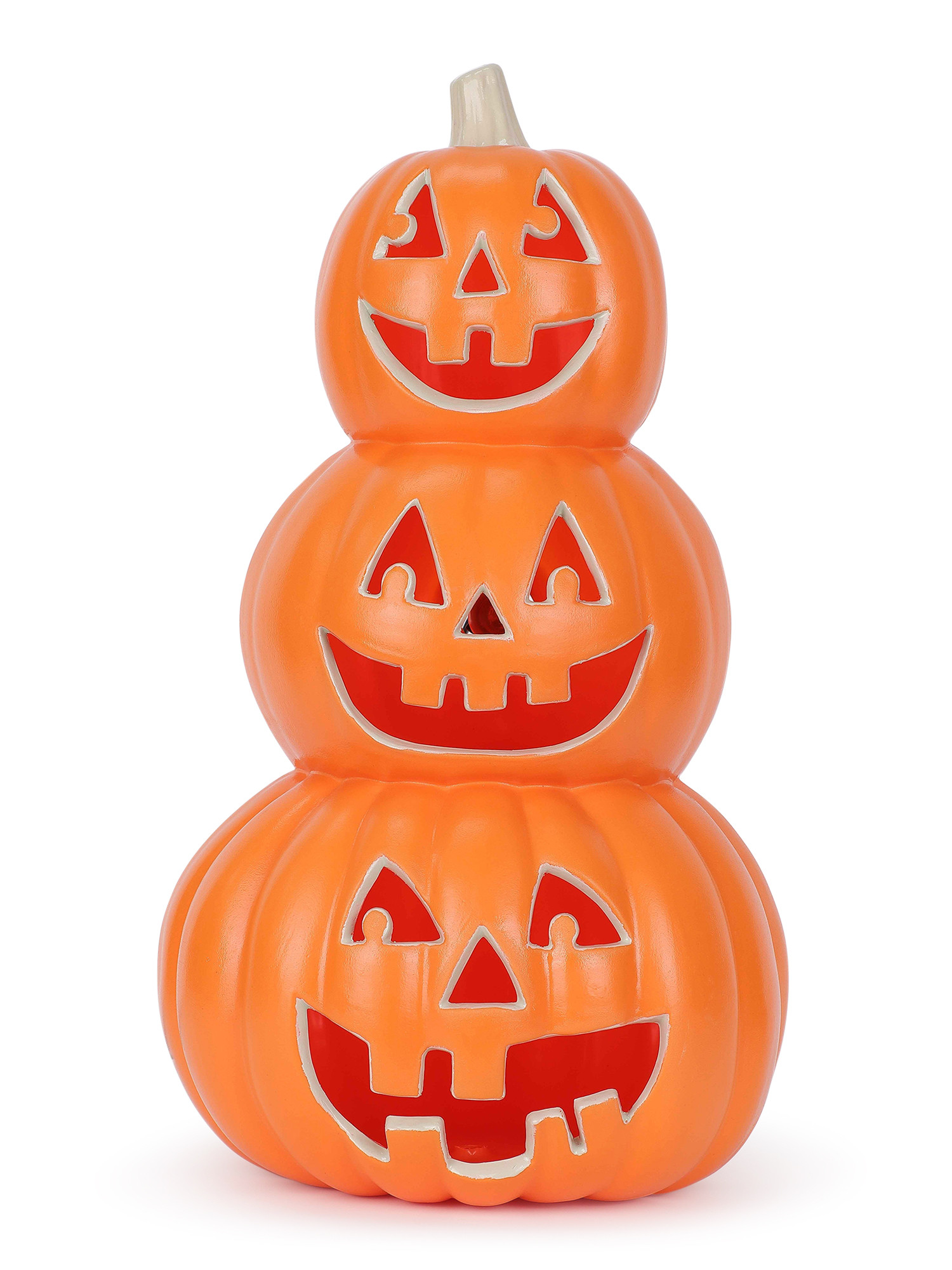 Halloween Light-Up Triple-Stack Jack-o’-Lantern Decoration, Orange, 9 in L x 9 in W x 16 in H, ... | Walmart (US)