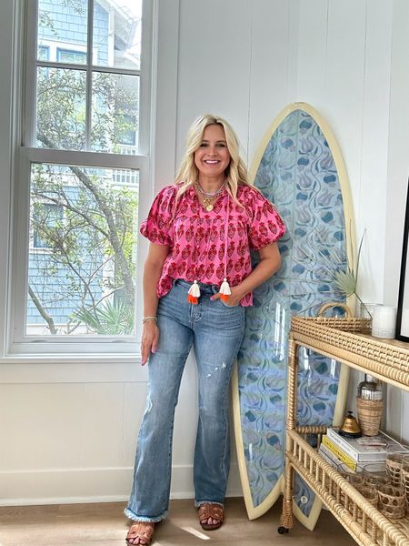 New risen denim!! Wearing size 26!! Love these!! Top sold out but coming back soon!! FANCY10 for 10% off 

#LTKstyletip #LTKsalealert #LTKfindsunder100