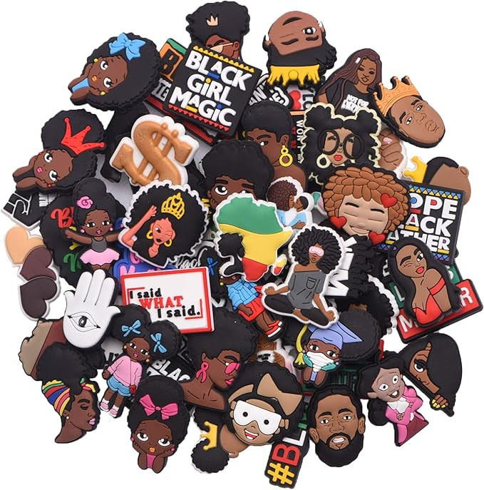 Black Lives Matter Fits Shoe Charms PVC Colg Shoes Decoration 40 60 pcs BLM… | Amazon (US)