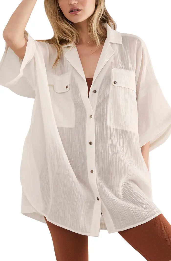 Free People Sleep Talk Button-Up Shirt | Nordstrom | Nordstrom