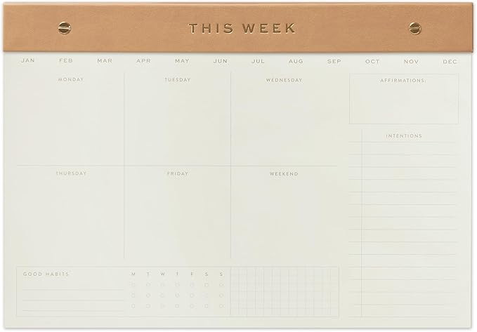 DesignWorks Ink Weekly Agenda Postbound Notepad with Space for Affirmations and Intentions, 9.75"... | Amazon (US)