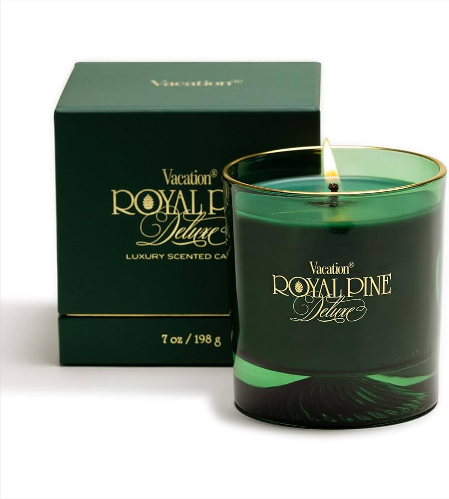 Royal Pine Deluxe Candle by Vacation Sunscreen, Premium Soy Blend Wax, Luxury Pine Scented Candle... | Amazon (US)