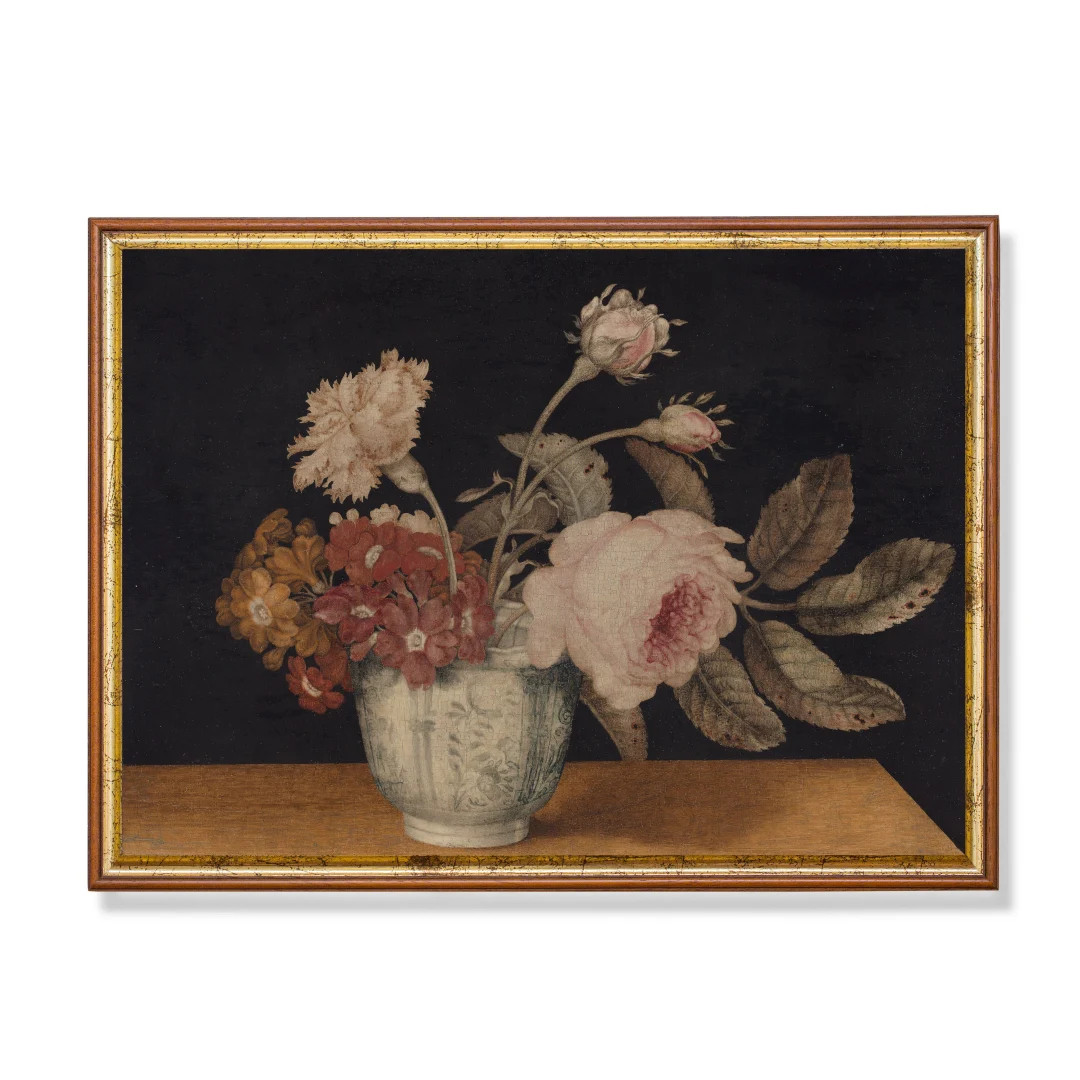 Vintage Still Life Painting Antique Still Life With Flowers Moody Floral Art Printable Wall Art D... | Etsy (CAD)