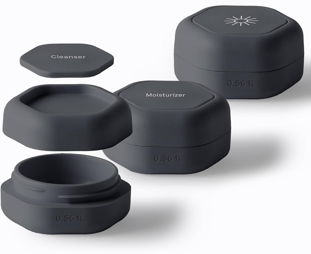 Cadence Capsules - Basic Skincare Set, Charcoal - Three Small Containers with Magnetic Lids - 100... | Amazon (US)