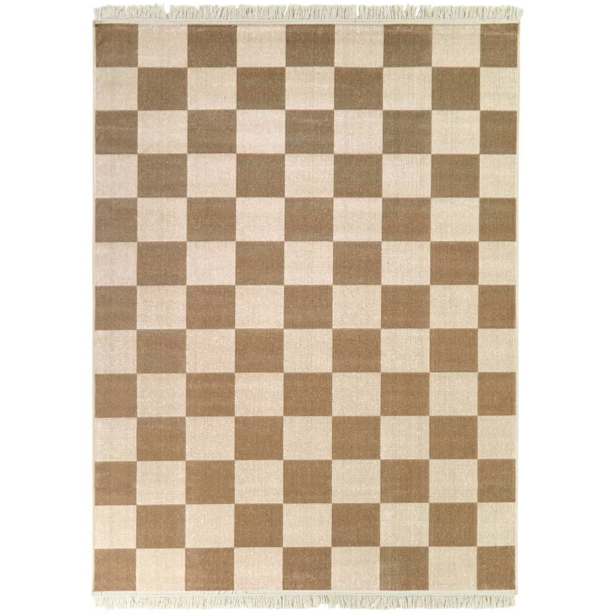 Balta Rugs 5'3"x7' Pearse Checkered Teen Rug with Fringe Gray | Target