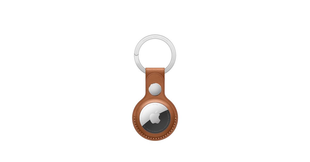 AirTag Leather Key Ring - Saddle Brown | Apple (CA)