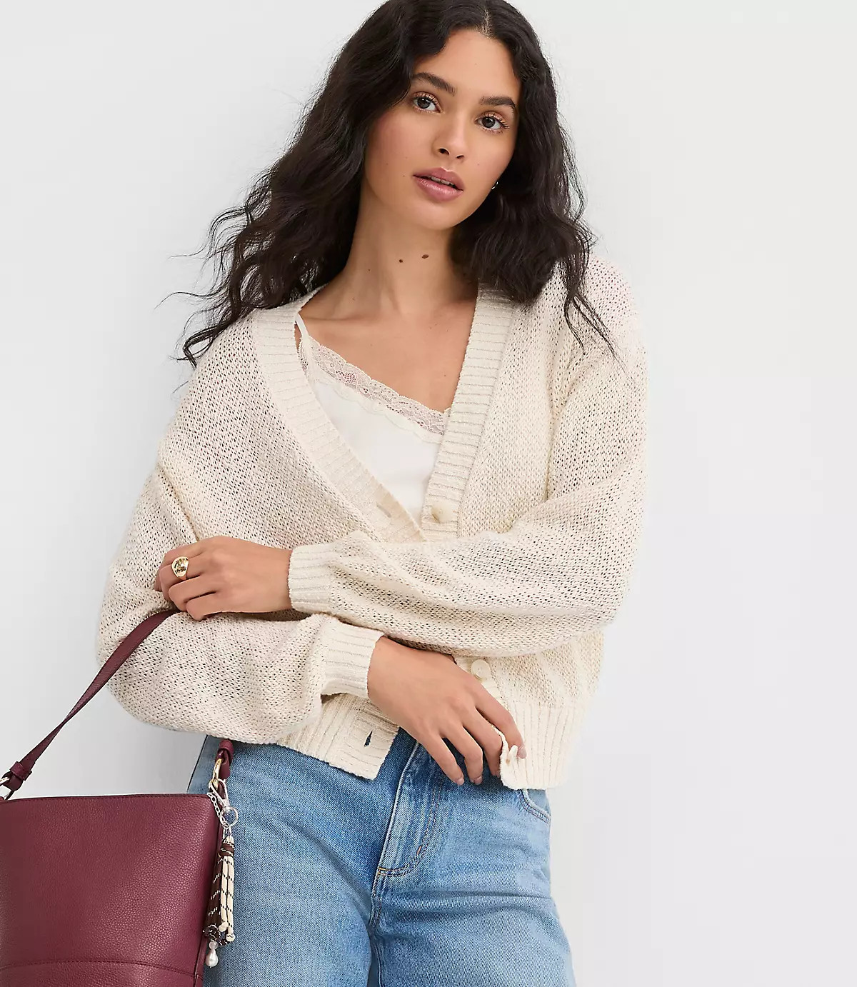 Marled V-Neck Cardigan | LOFT