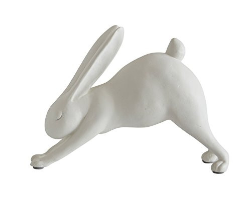 Creative Co-op White Resin Downward Dog Yoga Rabbit Figurine, 7"L | Amazon (US)