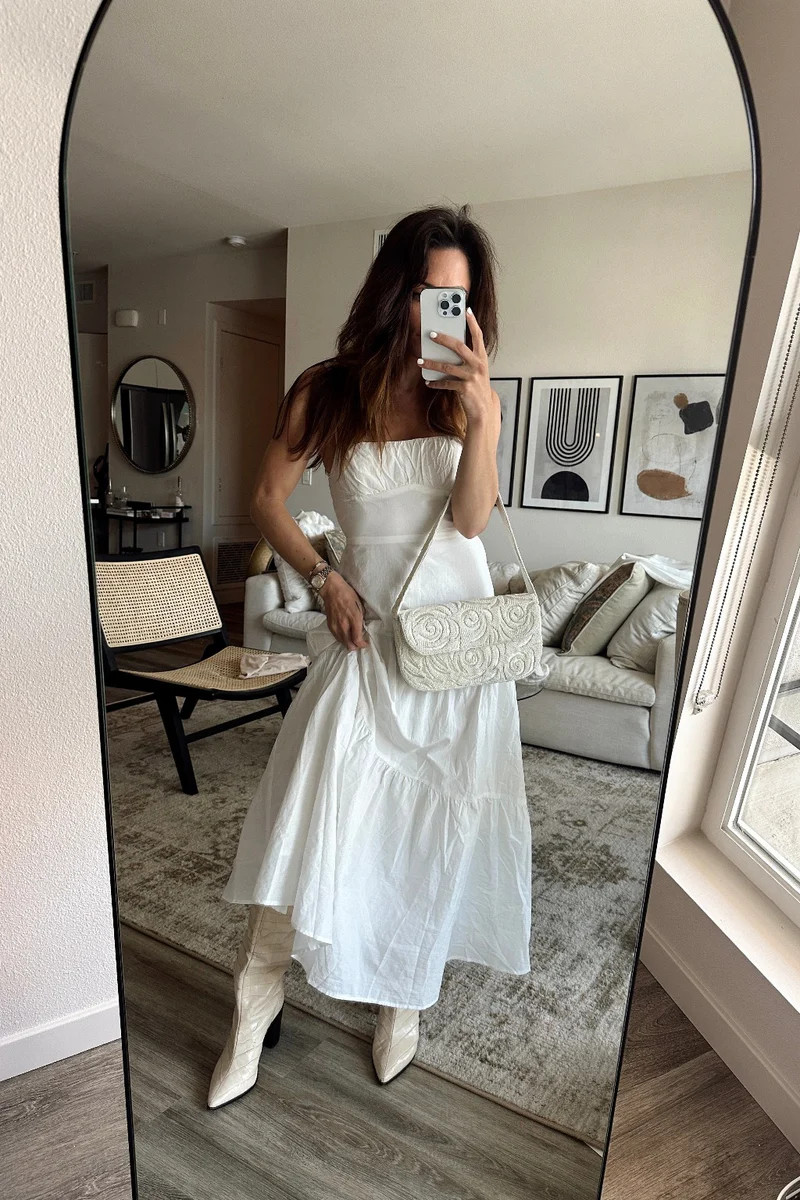 Magnolia White Linen Maxi Dress | 12th Tribe