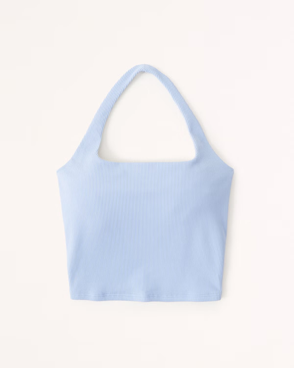 Women's Seamless Ribbed Fabric Halter Tank | Women's New Arrivals | Abercrombie.com | Abercrombie & Fitch (US)