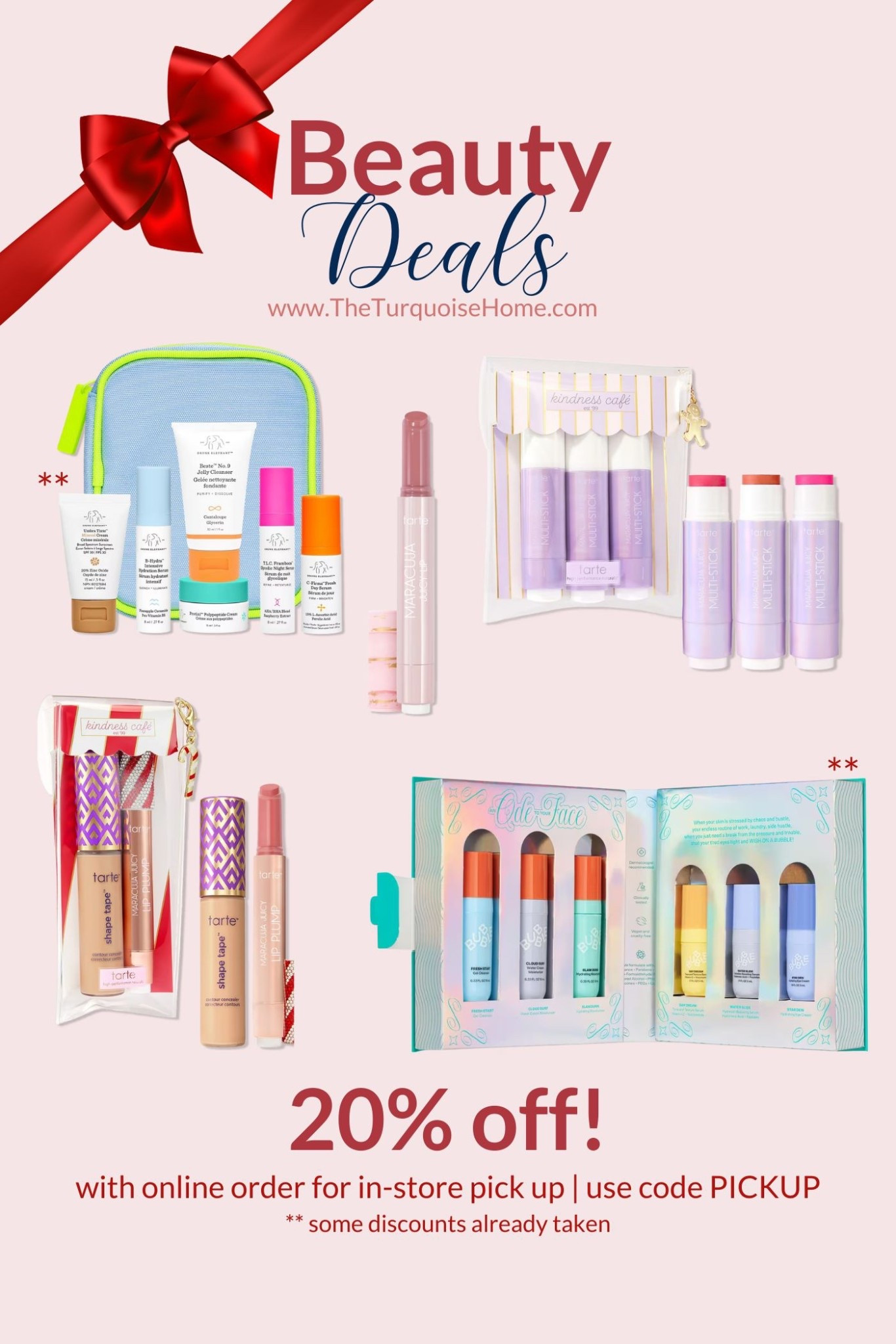 Some of the most coveted beauty products and gift sets are further discounted this weekend! Take an additional 20% off certain Tarte products when you order online and select store pick up… using code PICKUP. And some sets are additionally marked down!

#LTKGiftGuide #LTKHoliday #LTKSaleAlert