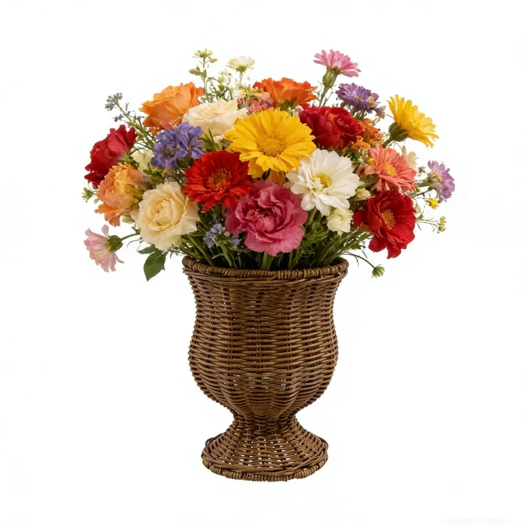 Rattan Vase 10in Artificial Wicker Vase Goblet Woven Planter Urn Shape Flower Vase Rattan Decor H... | Walmart (US)