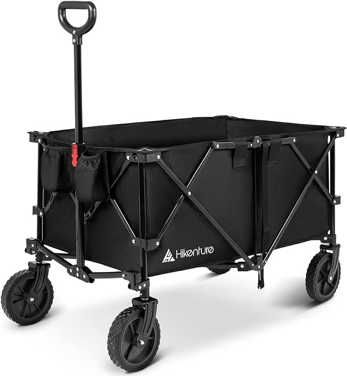 Hikenture Folding Wagon Cart, Portable Large Capacity Beach Wagon, Heavy Duty Utility Collapsible... | Amazon (US)