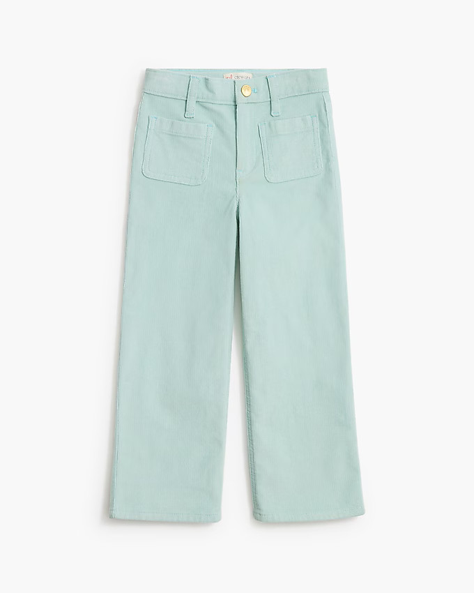 Girls' patch-pocket wide-leg corduroy pant | J.Crew Factory