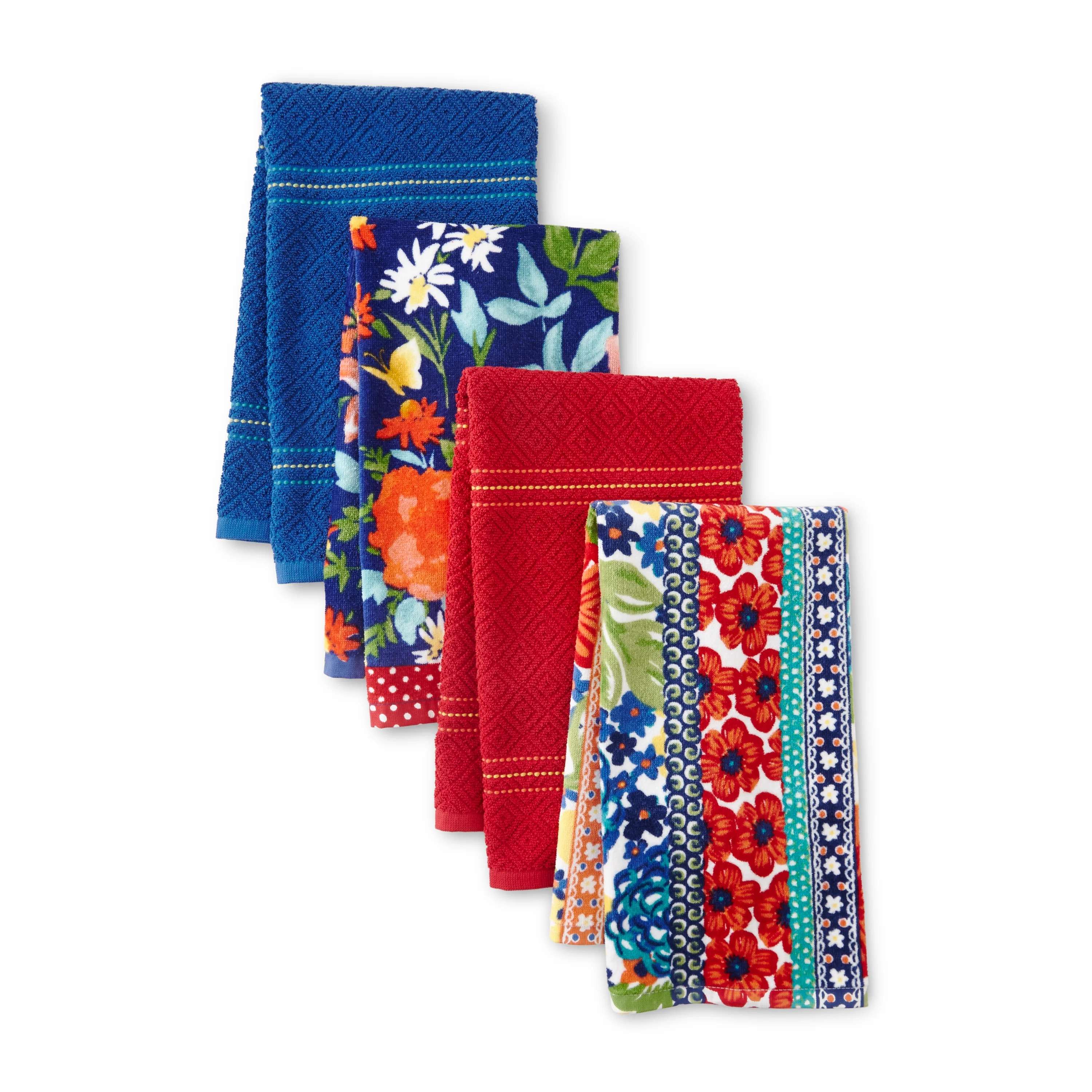 The Pioneer Woman Fiona Kitchen Towel Set, Multicolor, 16"W x 28"L, 4 Piece | Walmart (US)