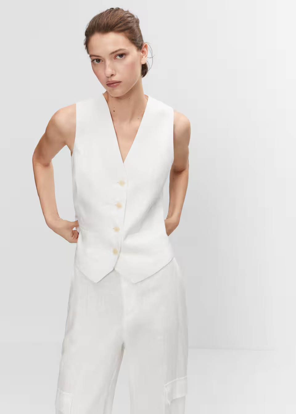 100% linen vest | MANGO (US)