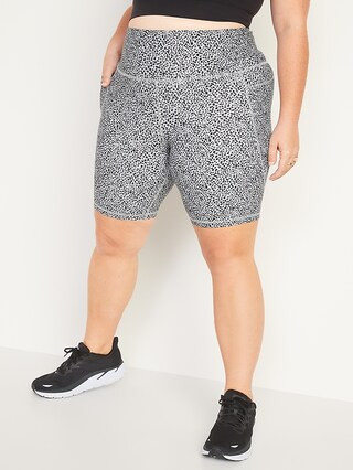 High-Waisted PowerSoft Side-Pocket Biker Shorts for Women -- 8-inch inseam | Old Navy (US)