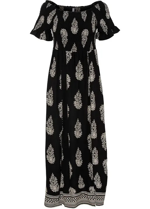 Carmen-Kleid aus fließender Viskose | Bonprix DE