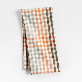 Fall Plaid Organic Cotton Dish Towel + Reviews | Crate & Barrel | Crate & Barrel