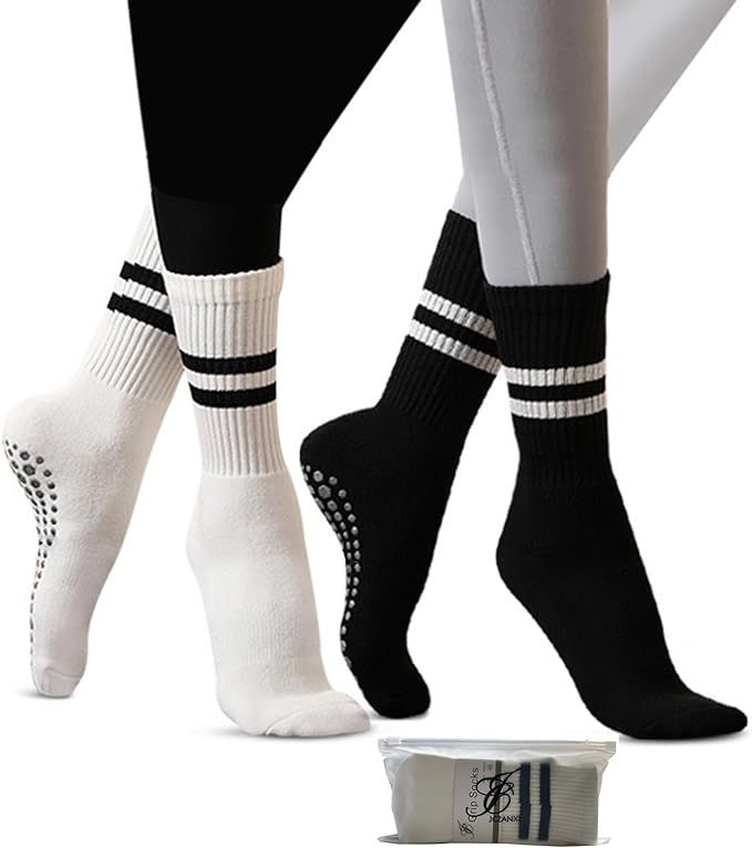 Yoga Socks with Grips for Women, Non Slip Grip Socks for Yoga, Pilates, Barre, Dance | Ideal Cush... | Amazon (US)