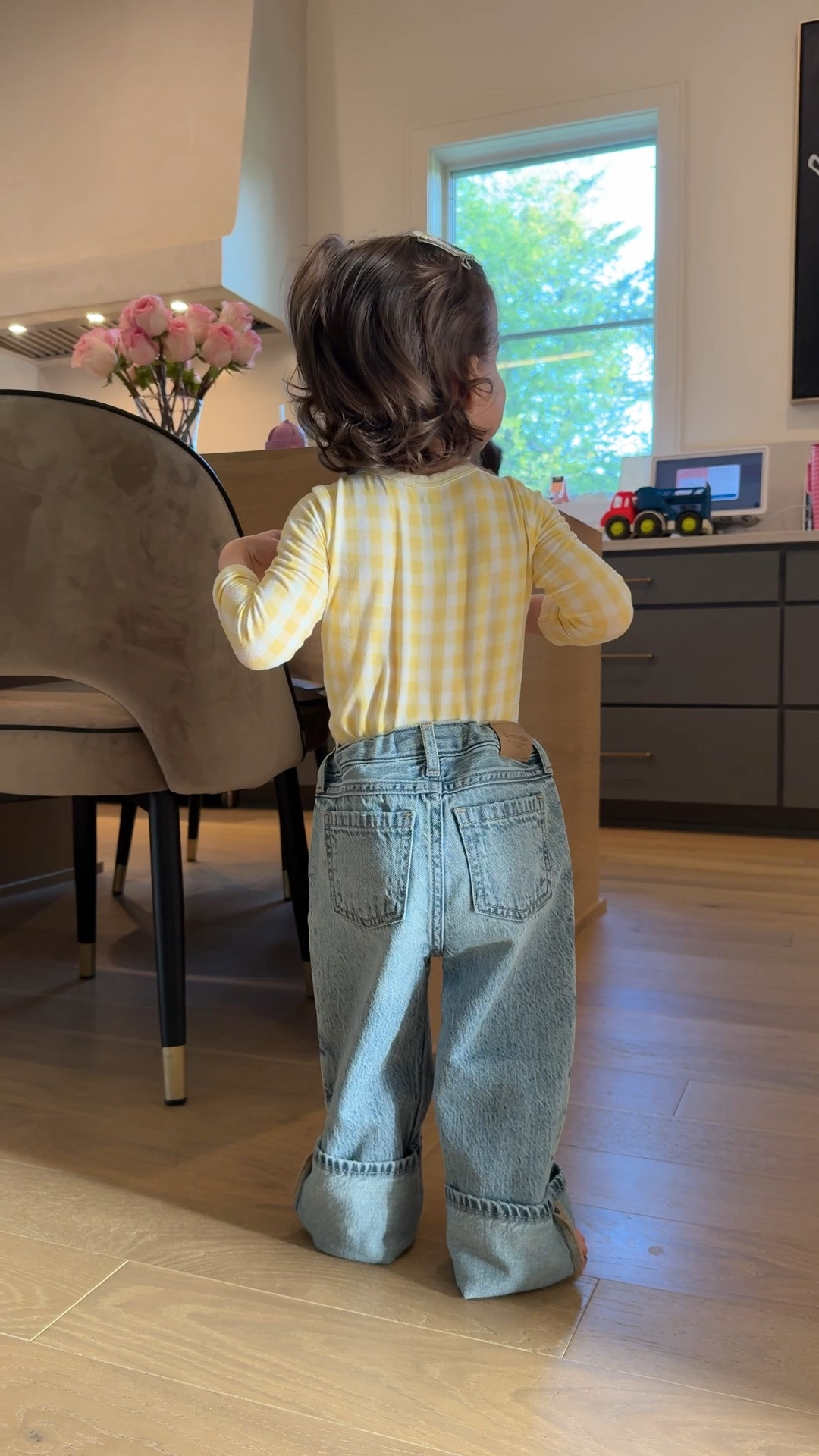 I put Miller (12/18M) in Tatum’s (3T) jeans with the waistband adjusted to the tightest spot and OMG. The perfect little wide leg baggy jean with a cuff!

#LTKKids #LTKBaby #LTKSaleAlert