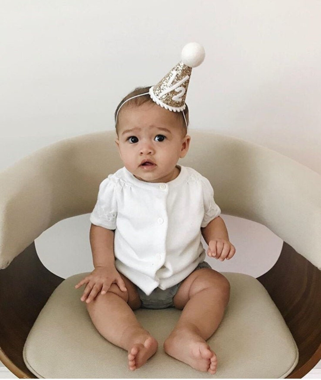 1/2 Birthday Hat Half Birthday Hat Half Birthday Girl Outfit Baby Party Hat Gold Glitter Hat Whit... | Etsy (US)