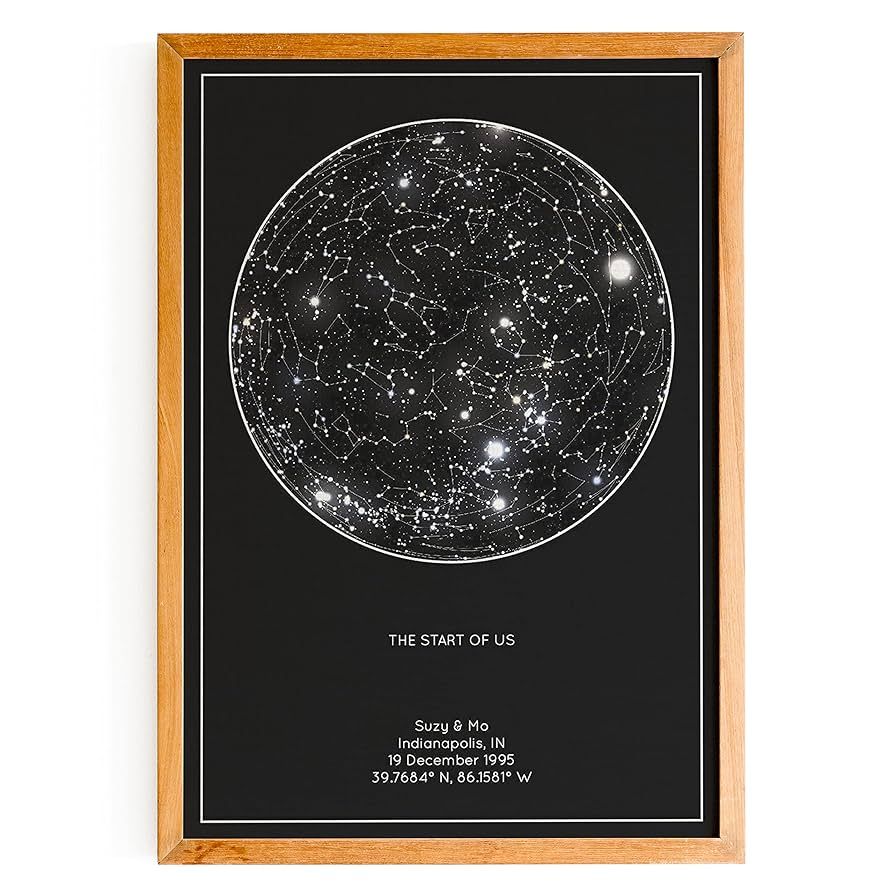 West Clay Company Personalized Star Constellation Map | Unframed - Multiple Sizes | Minimal Star ... | Amazon (US)