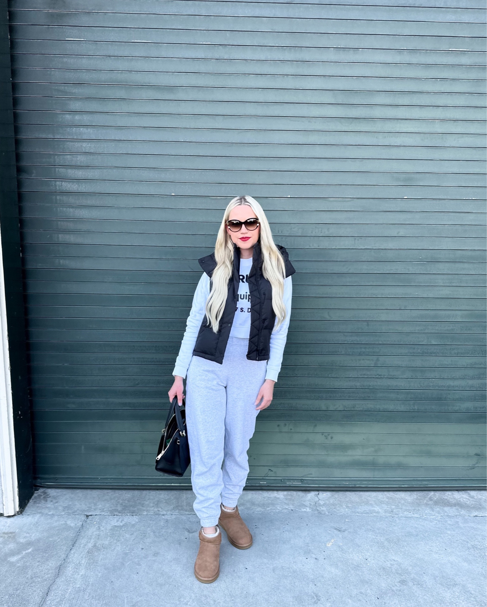Comfy winter travel outfit ✈️  Sweatshirt is sold out, but linked dupes below!

Vest: Black, Size 4
Joggers: Heathered Core Ultra Light Grey, 4
Boots: Chestnut, 9.5

Athleisure | Travel | Sweats | Sweatpants | Comfortable 

#LTKtravel #LTKfit #LTKSeasonal