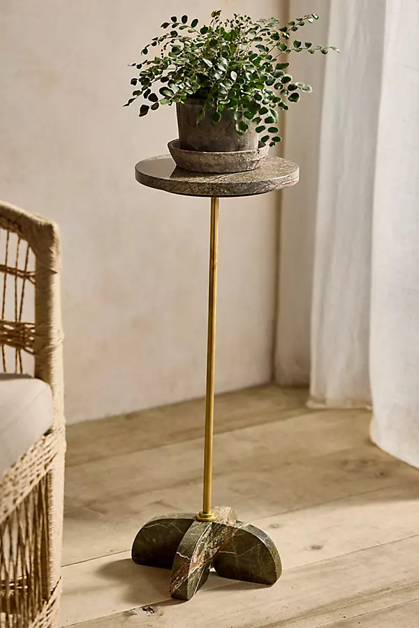 Gray Marble Side Table in Grey at Terrain | Terrain