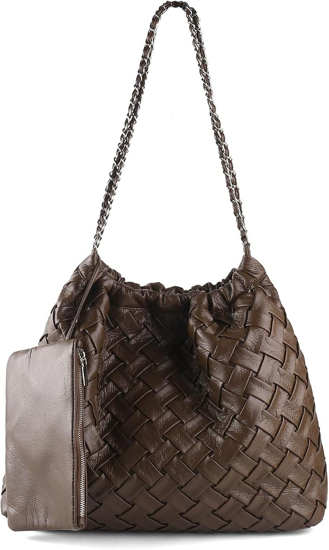 Woven Tote Bag for Women Large Summer Beach Hobo Handbags Handmade Top-handle Shoulder Bag with P... | Amazon (US)