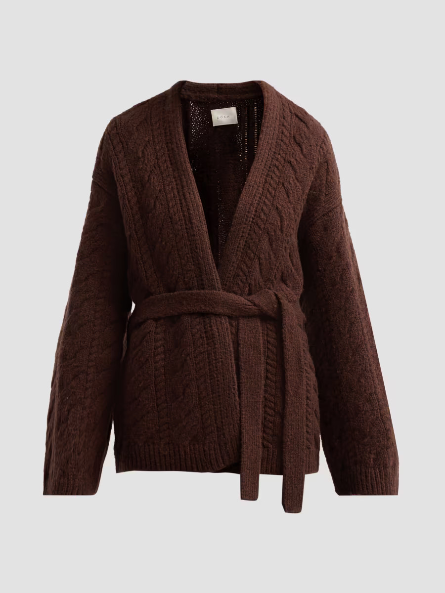 DÔEN Women's Alpine Wool Cardigan - Sycamore Bark - Size Medium | Saks Fifth Avenue