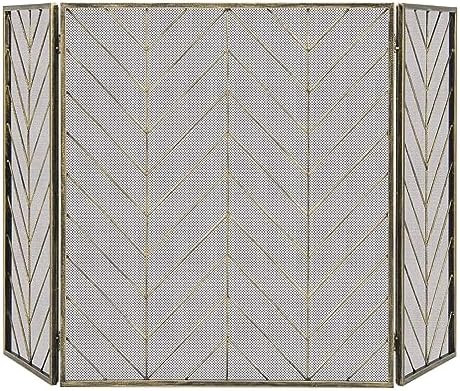 Tangkula 31 x 52.5In 3-Panel Fireplace Screen, Foldable Wrought Metal Iron Mesh Fire Spark Guard ... | Amazon (CA)